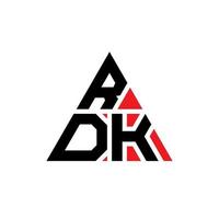 rdk-Dreieck-Buchstaben-Logo-Design mit Dreiecksform. RDK-Dreieck-Logo-Design-Monogramm. RDK-Dreieck-Vektor-Logo-Vorlage mit roter Farbe. rdk dreieckiges Logo einfaches, elegantes und luxuriöses Logo. vektor