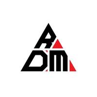 RDM-Dreieck-Buchstaben-Logo-Design mit Dreiecksform. RDM-Dreieck-Logo-Design-Monogramm. RDM-Dreieck-Vektor-Logo-Vorlage mit roter Farbe. rdm dreieckiges Logo einfaches, elegantes und luxuriöses Logo. vektor