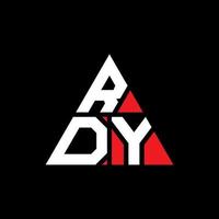 rdy triangel bokstavslogotypdesign med triangelform. rdy triangel logotyp design monogram. rdy triangel vektor logotyp mall med röd färg. rdy triangulär logotyp enkel, elegant och lyxig logotyp.