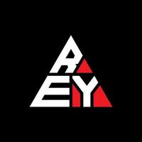 Rey-Dreieck-Buchstaben-Logo-Design mit Dreiecksform. Rey-Dreieck-Logo-Design-Monogramm. Rey-Dreieck-Vektor-Logo-Vorlage mit roter Farbe. rey dreieckiges Logo einfaches, elegantes und luxuriöses Logo. vektor