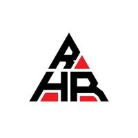 rhr-Dreieck-Buchstaben-Logo-Design mit Dreiecksform. RHR-Dreieck-Logo-Design-Monogramm. RHR-Dreieck-Vektor-Logo-Vorlage mit roter Farbe. rhr dreieckiges logo einfaches, elegantes und luxuriöses logo. vektor