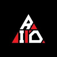 Rio-Dreieck-Buchstaben-Logo-Design mit Dreiecksform. Rio-Dreieck-Logo-Design-Monogramm. Rio-Dreieck-Vektor-Logo-Vorlage mit roter Farbe. rio dreieckiges logo einfaches, elegantes und luxuriöses logo. vektor