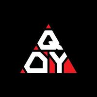 qoy triangel bokstavslogotypdesign med triangelform. qoy triangel logotyp design monogram. qoy triangel vektor logotyp mall med röd färg. qoy triangulär logotyp enkel, elegant och lyxig logotyp.
