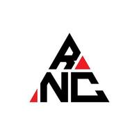 rnc-Dreieck-Buchstaben-Logo-Design mit Dreiecksform. RNC-Dreieck-Logo-Design-Monogramm. RNC-Dreieck-Vektor-Logo-Vorlage mit roter Farbe. rnc dreieckiges Logo einfaches, elegantes und luxuriöses Logo. vektor