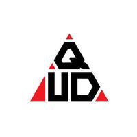 qud-Dreieck-Buchstaben-Logo-Design mit Dreiecksform. qud-Dreieck-Logo-Design-Monogramm. qud dreieck vektor logo vorlage mit roter farbe. qud dreieckiges logo einfaches, elegantes und luxuriöses logo.