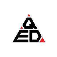 Qed-Dreieck-Buchstaben-Logo-Design mit Dreiecksform. Qed-Dreieck-Logo-Design-Monogramm. Qed-Dreieck-Vektor-Logo-Vorlage mit roter Farbe. qed dreieckiges Logo einfaches, elegantes und luxuriöses Logo. vektor