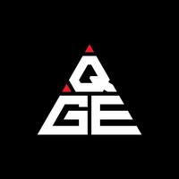 qge triangel bokstavslogotypdesign med triangelform. qge triangel logotyp design monogram. qge triangel vektor logotyp mall med röd färg. qge triangulär logotyp enkel, elegant och lyxig logotyp.
