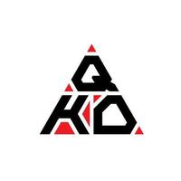 qko triangel bokstavslogotypdesign med triangelform. qko triangel logotyp design monogram. qko triangel vektor logotyp mall med röd färg. qko triangulär logotyp enkel, elegant och lyxig logotyp.