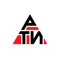 ptn triangel bokstavslogotypdesign med triangelform. ptn triangel logotyp design monogram. ptn triangel vektor logotyp mall med röd färg. ptn triangulär logotyp enkel, elegant och lyxig logotyp.