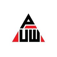 pw Dreiecksbuchstaben-Logo-Design mit Dreiecksform. Puw-Dreieck-Logo-Design-Monogramm. Puw-Dreieck-Vektor-Logo-Vorlage mit roter Farbe. Puw dreieckiges Logo einfaches, elegantes und luxuriöses Logo. vektor