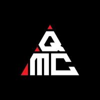 qmc Dreiecksbuchstaben-Logo-Design mit Dreiecksform. qmc Dreieck-Logo-Design-Monogramm. qmc-Dreieck-Vektor-Logo-Vorlage mit roter Farbe. qmc dreieckiges Logo einfaches, elegantes und luxuriöses Logo. vektor