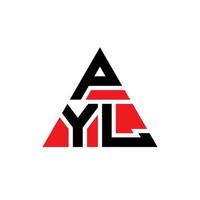 Pyl-Dreieck-Buchstaben-Logo-Design mit Dreiecksform. Pyl-Dreieck-Logo-Design-Monogramm. Pyl-Dreieck-Vektor-Logo-Vorlage mit roter Farbe. pyl dreieckiges Logo einfaches, elegantes und luxuriöses Logo. vektor
