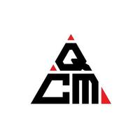 qcm Dreiecksbuchstaben-Logo-Design mit Dreiecksform. qcm-Dreieck-Logo-Design-Monogramm. qcm-Dreieck-Vektor-Logo-Vorlage mit roter Farbe. qcm dreieckiges Logo einfaches, elegantes und luxuriöses Logo. vektor