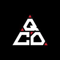 qco triangel bokstavslogotypdesign med triangelform. qco triangel logotyp design monogram. qco triangel vektor logotyp mall med röd färg. qco triangulär logotyp enkel, elegant och lyxig logotyp.