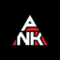 pnk-Dreieck-Buchstaben-Logo-Design mit Dreiecksform. pnk-Dreieck-Logo-Design-Monogramm. pnk-Dreieck-Vektor-Logo-Vorlage mit roter Farbe. pnk dreieckiges logo einfaches, elegantes und luxuriöses logo. vektor