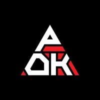 Pok-Dreieck-Buchstaben-Logo-Design mit Dreiecksform. Pok-Dreieck-Logo-Design-Monogramm. Pok-Dreieck-Vektor-Logo-Vorlage mit roter Farbe. pok dreieckiges logo einfaches, elegantes und luxuriöses logo. vektor