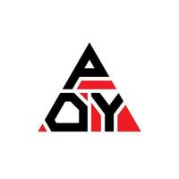 Poy-Dreieck-Buchstaben-Logo-Design mit Dreiecksform. Poy-Dreieck-Logo-Design-Monogramm. Poy-Dreieck-Vektor-Logo-Vorlage mit roter Farbe. Poy dreieckiges Logo einfaches, elegantes und luxuriöses Logo. vektor