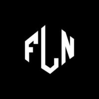 fln brev logotyp design med polygon form. fln polygon och kubform logotypdesign. fln hexagon vektor logotyp mall vita och svarta färger. fln monogram, affärs- och fastighetslogotyp.