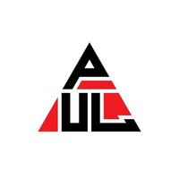 pul-Dreieck-Buchstaben-Logo-Design mit Dreiecksform. Pul-Dreieck-Logo-Design-Monogramm. Pul-Dreieck-Vektor-Logo-Vorlage mit roter Farbe. pul dreieckiges Logo einfaches, elegantes und luxuriöses Logo. vektor