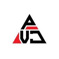 PVJ-Dreieck-Buchstaben-Logo-Design mit Dreiecksform. PVJ-Dreieck-Logo-Design-Monogramm. PVJ-Dreieck-Vektor-Logo-Vorlage mit roter Farbe. PVJ dreieckiges Logo einfaches, elegantes und luxuriöses Logo. vektor