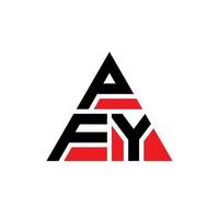 pfy-Dreieck-Buchstaben-Logo-Design mit Dreiecksform. pfy-Dreieck-Logo-Design-Monogramm. pfy-Dreieck-Vektor-Logo-Vorlage mit roter Farbe. pfy dreieckiges Logo einfaches, elegantes und luxuriöses Logo. vektor