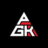 pgk-Dreieck-Buchstaben-Logo-Design mit Dreiecksform. Pgk-Dreieck-Logo-Design-Monogramm. pgk-Dreieck-Vektor-Logo-Vorlage mit roter Farbe. pgk dreieckiges Logo einfaches, elegantes und luxuriöses Logo. vektor