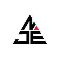 nje Dreiecksbuchstaben-Logo-Design mit Dreiecksform. nje Dreieck-Logo-Design-Monogramm. nje-Dreieck-Vektor-Logo-Vorlage mit roter Farbe. nje dreieckiges Logo einfaches, elegantes und luxuriöses Logo. vektor