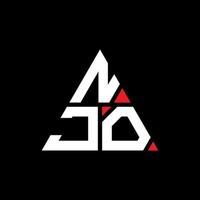 Njo-Dreieck-Buchstaben-Logo-Design mit Dreiecksform. Njo-Dreieck-Logo-Design-Monogramm. Njo-Dreieck-Vektor-Logo-Vorlage mit roter Farbe. njo dreieckiges Logo einfaches, elegantes und luxuriöses Logo. vektor