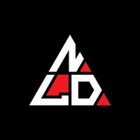 nld-Dreieck-Buchstaben-Logo-Design mit Dreiecksform. nld-Dreieck-Logo-Design-Monogramm. nld-Dreieck-Vektor-Logo-Vorlage mit roter Farbe. nld dreieckiges Logo einfaches, elegantes und luxuriöses Logo. vektor