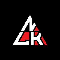 nlk-Dreieck-Buchstaben-Logo-Design mit Dreiecksform. nlk-Dreieck-Logo-Design-Monogramm. nlk-Dreieck-Vektor-Logo-Vorlage mit roter Farbe. nlk dreieckiges Logo einfaches, elegantes und luxuriöses Logo. vektor