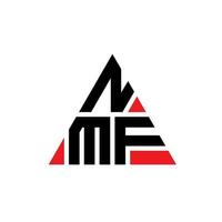 NMF-Dreieck-Buchstaben-Logo-Design mit Dreiecksform. NMF-Dreieck-Logo-Design-Monogramm. NMF-Dreieck-Vektor-Logo-Vorlage mit roter Farbe. dreieckiges nmf-logo einfaches, elegantes und luxuriöses logo. vektor