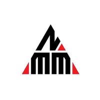 nmm Dreiecksbuchstaben-Logo-Design mit Dreiecksform. nmm-Dreieck-Logo-Design-Monogramm. nmm-Dreieck-Vektor-Logo-Vorlage mit roter Farbe. nmm dreieckiges Logo einfaches, elegantes und luxuriöses Logo. vektor