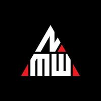 nmw-Dreieck-Buchstaben-Logo-Design mit Dreiecksform. nmw-Dreieck-Logo-Design-Monogramm. nmw-Dreieck-Vektor-Logo-Vorlage mit roter Farbe. nmw dreieckiges logo einfaches, elegantes und luxuriöses logo. vektor