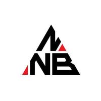 nnb triangel bokstavslogotypdesign med triangelform. nnb triangel logotyp design monogram. nnb triangel vektor logotyp mall med röd färg. nnb trekantig logotyp enkel, elegant och lyxig logotyp.