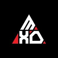 mxo-Dreieck-Buchstaben-Logo-Design mit Dreiecksform. mxo-Dreieck-Logo-Design-Monogramm. mxo-Dreieck-Vektor-Logo-Vorlage mit roter Farbe. mxo dreieckiges Logo einfaches, elegantes und luxuriöses Logo. vektor