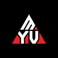 Myv-Dreieck-Buchstaben-Logo-Design mit Dreiecksform. Myv-Dreieck-Logo-Design-Monogramm. Myv-Dreieck-Vektor-Logo-Vorlage mit roter Farbe. myv dreieckiges Logo einfaches, elegantes und luxuriöses Logo. vektor