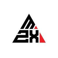 mzx-Dreieck-Buchstaben-Logo-Design mit Dreiecksform. mzx-Dreieck-Logo-Design-Monogramm. mzx-Dreieck-Vektor-Logo-Vorlage mit roter Farbe. mzx dreieckiges Logo einfaches, elegantes und luxuriöses Logo. vektor