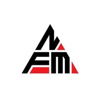 nfm-Dreieck-Buchstaben-Logo-Design mit Dreiecksform. nfm-Dreieck-Logo-Design-Monogramm. nfm-Dreieck-Vektor-Logo-Vorlage mit roter Farbe. nfm dreieckiges Logo einfaches, elegantes und luxuriöses Logo. vektor