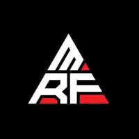 mrf triangel bokstavslogotypdesign med triangelform. mrf triangel logotyp design monogram. mrf triangel vektor logotyp mall med röd färg. mrf triangulär logotyp enkel, elegant och lyxig logotyp.