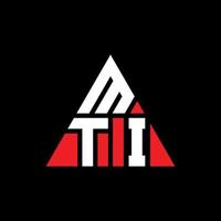 mti-Dreieck-Buchstaben-Logo-Design mit Dreiecksform. mti-Dreieck-Logo-Design-Monogramm. mti-Dreieck-Vektor-Logo-Vorlage mit roter Farbe. mti dreieckiges Logo einfaches, elegantes und luxuriöses Logo. vektor