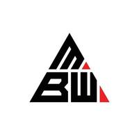 mbw-Dreieck-Buchstaben-Logo-Design mit Dreiecksform. mbw-Dreieck-Logo-Design-Monogramm. mbw-Dreieck-Vektor-Logo-Vorlage mit roter Farbe. mbw dreieckiges Logo einfaches, elegantes und luxuriöses Logo. vektor