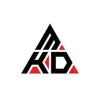 MKD-Dreieck-Buchstaben-Logo-Design mit Dreiecksform. MKD-Dreieck-Logo-Design-Monogramm. MKD-Dreieck-Vektor-Logo-Vorlage mit roter Farbe. mkd dreieckiges Logo einfaches, elegantes und luxuriöses Logo. vektor