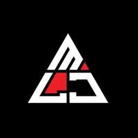 mlj triangel bokstavslogotypdesign med triangelform. mlj triangel logotyp design monogram. mlj triangel vektor logotyp mall med röd färg. mlj triangulär logotyp enkel, elegant och lyxig logotyp.