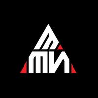 mmn triangel bokstavslogotypdesign med triangelform. mmn triangel logotyp design monogram. mmn triangel vektor logotyp mall med röd färg. mmn triangulär logotyp enkel, elegant och lyxig logotyp.