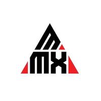mmx-Dreieck-Buchstaben-Logo-Design mit Dreiecksform. mmx-Dreieck-Logo-Design-Monogramm. mmx-Dreieck-Vektor-Logo-Vorlage mit roter Farbe. mmx dreieckiges Logo einfaches, elegantes und luxuriöses Logo. vektor