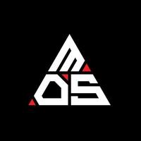 mos triangel bokstavslogotyp design med triangelform. mos triangel logotyp design monogram. mos triangel vektor logotyp mall med röd färg. mos trekantiga logotyp enkel, elegant och lyxig logotyp.