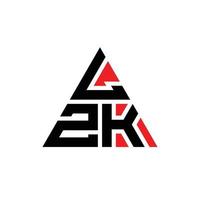 lzk-Dreieck-Buchstaben-Logo-Design mit Dreiecksform. lzk-Dreieck-Logo-Design-Monogramm. lzk-Dreieck-Vektor-Logo-Vorlage mit roter Farbe. lzk dreieckiges Logo einfaches, elegantes und luxuriöses Logo. vektor