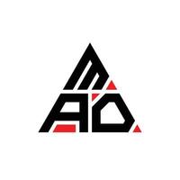 Mao-Dreieck-Buchstaben-Logo-Design mit Dreiecksform. Mao-Dreieck-Logo-Design-Monogramm. Mao-Dreieck-Vektor-Logo-Vorlage mit roter Farbe. mao dreieckiges logo einfaches, elegantes und luxuriöses logo. vektor