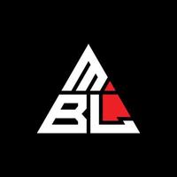 mbl triangel bokstavslogotypdesign med triangelform. mbl triangel logotyp design monogram. mbl triangel vektor logotyp mall med röd färg. mbl triangulär logotyp enkel, elegant och lyxig logotyp.