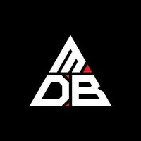mdb-Dreieck-Buchstaben-Logo-Design mit Dreiecksform. MDB-Dreieck-Logo-Design-Monogramm. MDB-Dreieck-Vektor-Logo-Vorlage mit roter Farbe. mdb dreieckiges Logo einfaches, elegantes und luxuriöses Logo. vektor